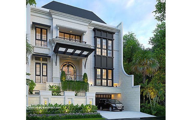 Desain Rumah Klasik Modern 4 Lantai Ibu GYT 1697 di  Jakarta