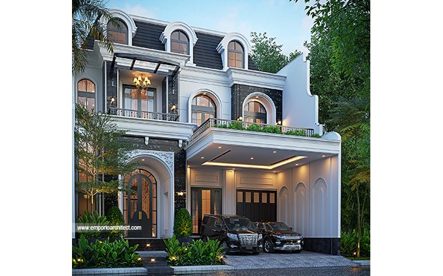 Desain Rumah Mediteran 3 Lantai Bapak ANS di  BSD, Tangerang Selatan