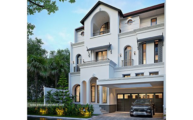 Desain Rumah Mediteran 3 Lantai Bapak RN di  Jakarta Selatan