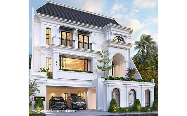 Desain Rumah Mediteran 3 Lantai Bapak HLM 1118 di  Jakarta