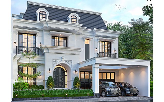 Desain Rumah Mediteran 3 Lantai Bapak ERW dan Ibu ELS di  Bogor