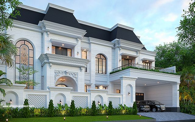 Desain Rumah Mediteran Klasik 2 Lantai Bapak SML di  Sidoarjo, Jawa Timur