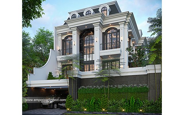 Desain Rumah Mediteran Klasik 4 Lantai Ibu LT 1941 di  Jakarta Selatan