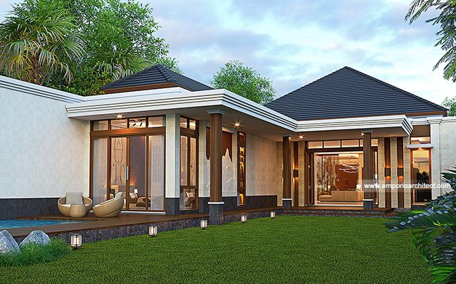 Desain Rumah Villa Bali Modern 1 Lantai Bapak ASM 1850 di  Musi Banyuasin, Sumatera Selatan