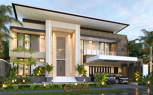 Desain Rumah Modern 2 Lantai Ibu Yeti di  Lampung