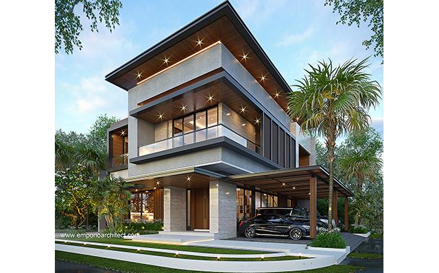 Desain Rumah Modern 2 Lantai Bapak YKV 1525 di  Alam Sutera, Tangerang