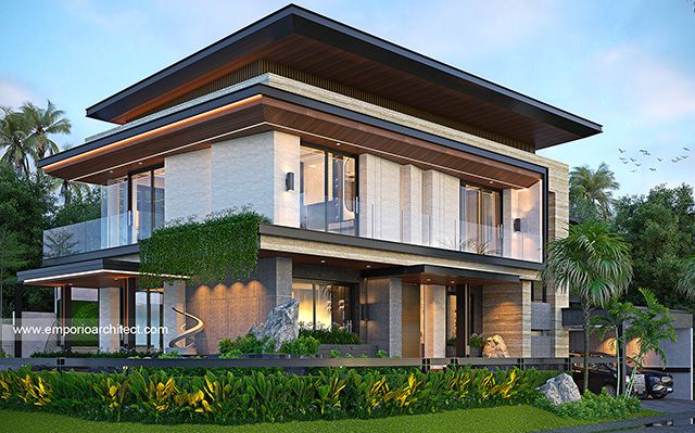 Desain Rumah Modern 2 Lantai Bapak DNN 1815 di  Palembang