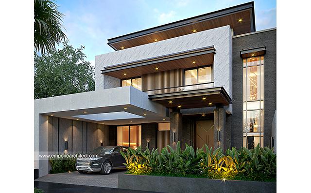 Desain Rumah Modern 2 Lantai Bapak HWE 1647 di  Pekanbaru