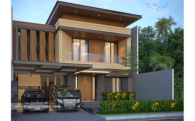 Desain Rumah Modern 2 Lantai Ibu AZH di  Jakarta Selatan