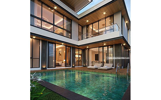 Desain Rumah Modern 2 Lantai Bapak A KBP 1757 di  Kota Baru Parahyangan, Bandung