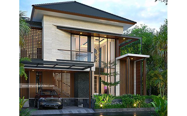 Desain Rumah Modern 2 Lantai Ibu NNI 1527 di  Serpong, Tangerang Selatan