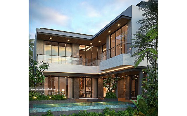 Desain Rumah Modern 2 Lantai Bapak FLB 1970 di  BSD, Tangerang Selatan