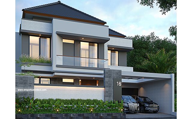 Desain Rumah Modern 2 Lantai Bapak VTX 2018 di  Serang, Banten