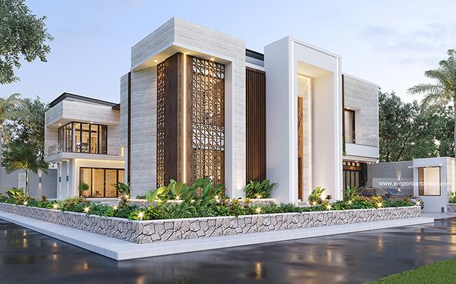 Desain Rumah Modern 2 Lantai Ibu Novi di  Palembang