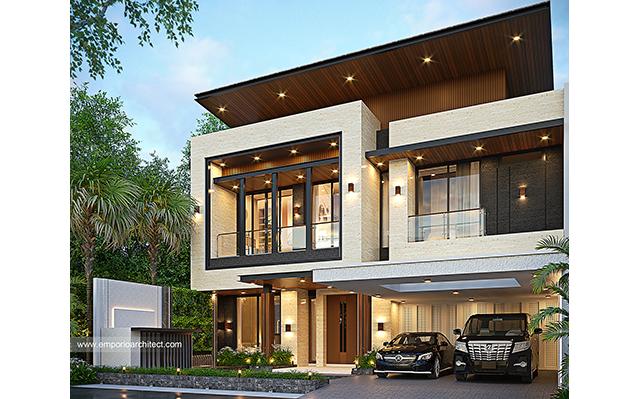 Desain Rumah Modern 2 Lantai Ibu LTF 1600 di  Yogyakarta