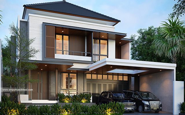 Desain Rumah Modern 2 Lantai Ibu SMH di  Medan