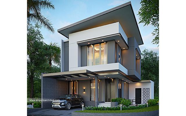 Desain Rumah Modern 2 Lantai Bapak Y 1639 di  Tangerang