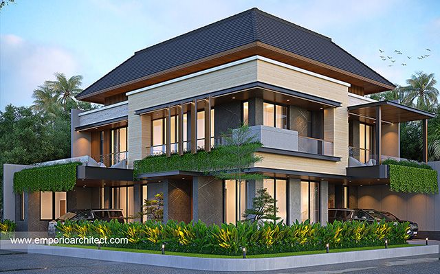 Desain Rumah Modern 2 Lantai Ibu DW di  Bekasi