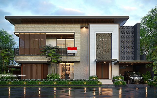 Desain Rumah Modern 2 Lantai Ibu YN 1944 di  Depok