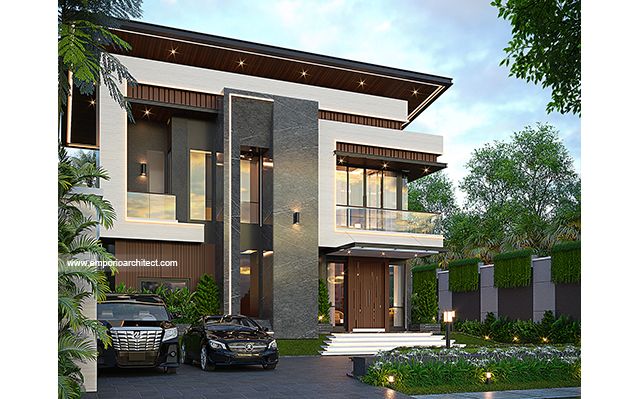 Desain Rumah Modern 2 Lantai Bapak JMM 1907 di  Kalimantan Selatan