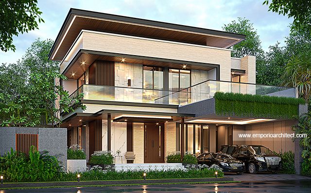 Desain Rumah Modern 2 Lantai Bapak DNL 1818 di  Bekasi