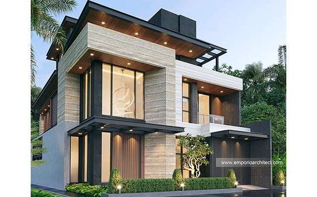 Desain Rumah Modern 2.5 Lantai Ibu AT di  Tangerang