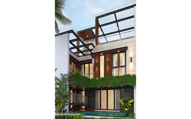 Desain Rumah Modern 2.5 Lantai Bapak Joko di  Balikpapan