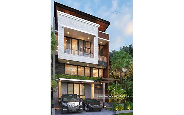 Desain Rumah Modern 2.5 Lantai Bapak DVI 1101 di  Jakarta