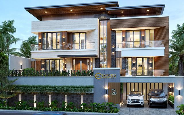 Desain Rumah Modern 2.5 Lantai Ibu Fenny di  Manado