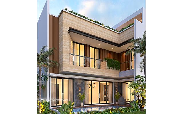 Desain Rumah Modern 2.5 Lantai Bapak EBN di  Jakarta