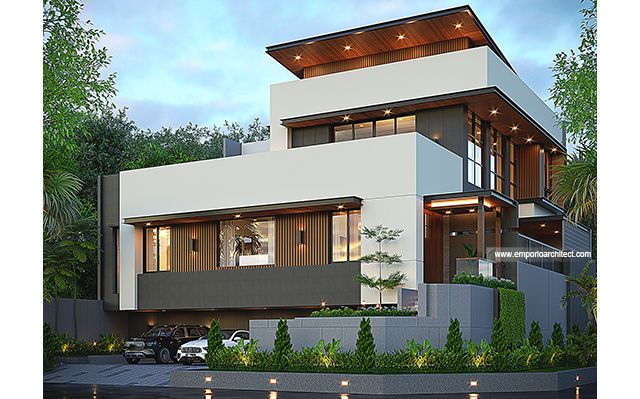 Desain Rumah Modern 3 Lantai Bapak WWS 1929 di  Gading Serpong, Tangerang