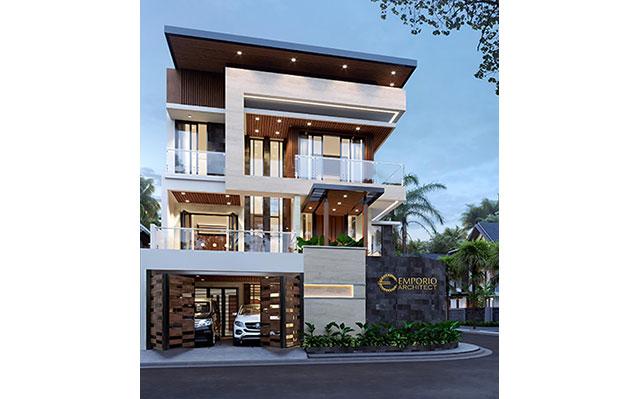 Desain Rumah Modern 3 Lantai Bapak BNY di  Tangerang