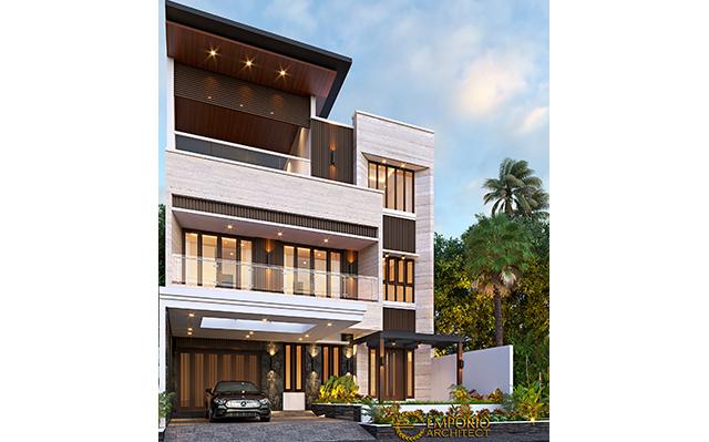 Desain Rumah Modern 3 Lantai Bapak Djaja di  Surabaya