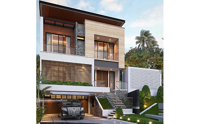 Desain Rumah Modern 3 Lantai Ibu Margaret di  Jakarta