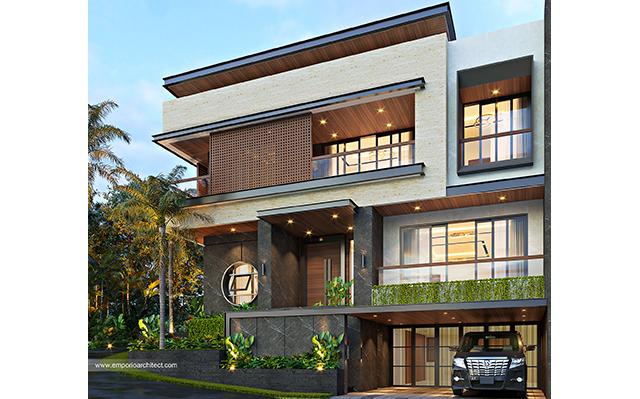 Desain Rumah Modern 3 Lantai Bapak Muiz di  Cibubur, Jakarta Timur