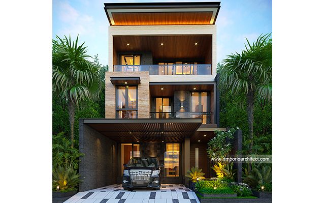 Desain Rumah Modern 3 Lantai Ibu STL 1754 di  Jakarta