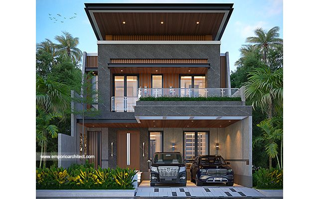 Desain Rumah Modern 3 Lantai Bapak WLL 1856 di  Bandung