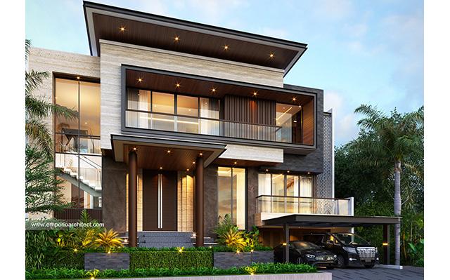 Desain Rumah Modern 3 Lantai Ibu SHR 1319 di  BSD, Tangerang Selatan