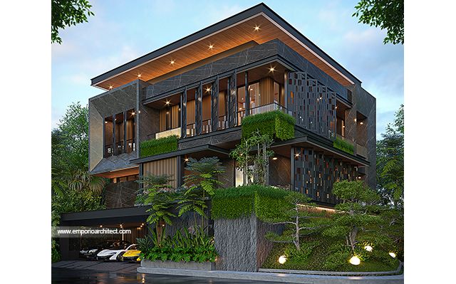 Desain Rumah Modern 3 Lantai Ibu APL di  Jakarta Timur