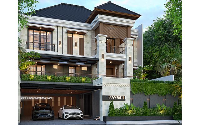 Desain Rumah Villa Bali 3 Lantai Bapak WFD 1936 di  Surabaya