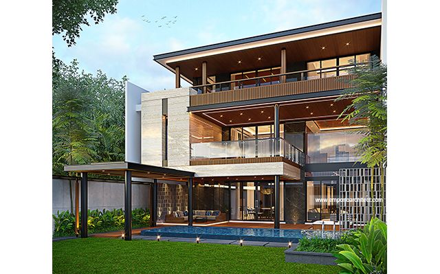 Desain Rumah Modern 3 Lantai Bapak BNN 1884 di  Yogyakarta