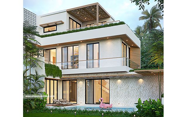 Desain Rumah Modern 3 Lantai Ibu RKA di  Badung, Bali