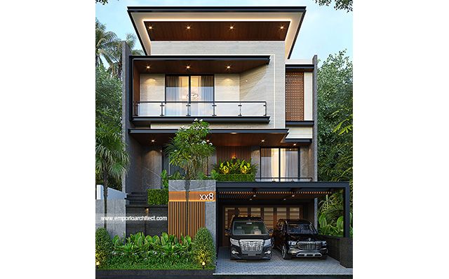 Desain Rumah Modern 3 Lantai Ibu MVI 1965 di  Surabaya