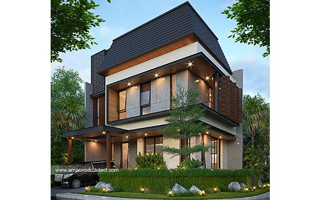 Desain Rumah Modern 3 Lantai Ibu MNH 1690 di  BSD, Tangerang Selatan