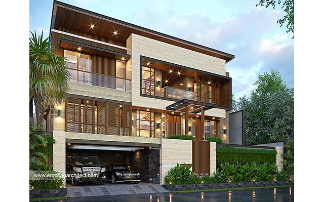 Desain Rumah Modern 3 Lantai Ibu VBB 1532 di  Bandung