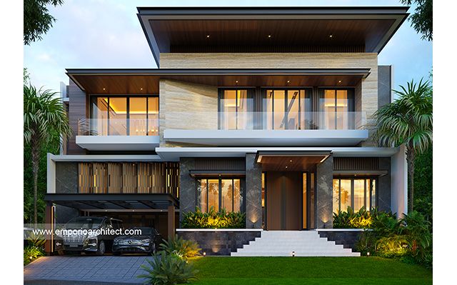 Desain Rumah Modern 3 Lantai Ibu ADN 1740 di  Serang, Banten