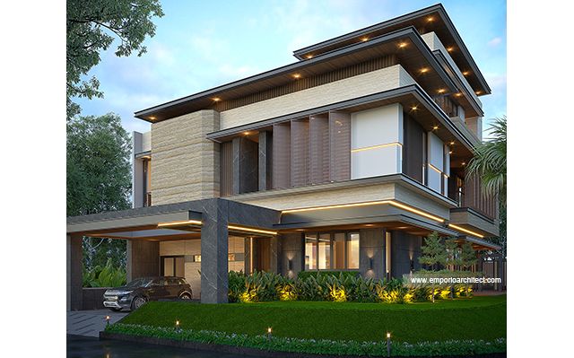 Desain Rumah Modern 3 Lantai Bapak VRD di  BSD, Tangerang Selatan