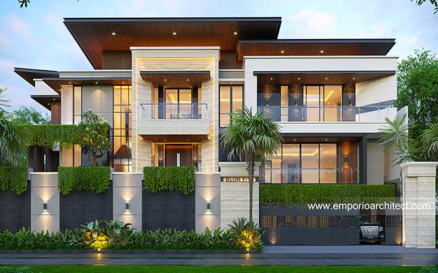 Desain Rumah Modern 3 Lantai Ibu YLA di  Jakarta