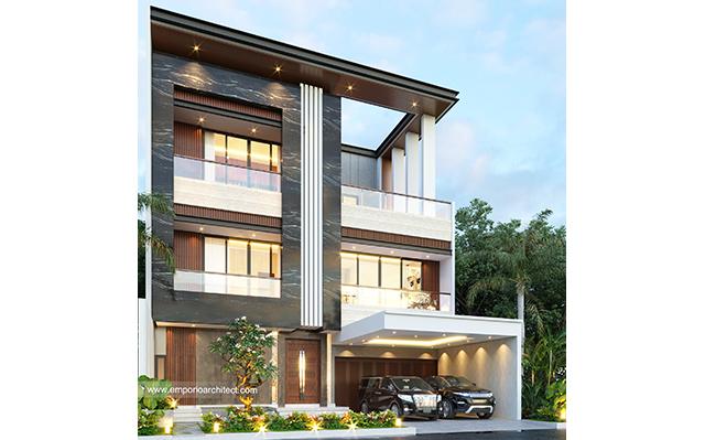 Desain Rumah Modern 3 Lantai Ibu Maria di  Jakarta