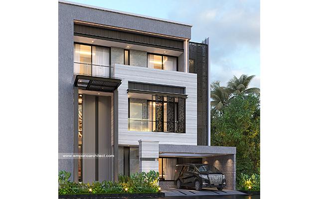 Desain Rumah Modern 3 Lantai Ibu CRT 1300 di  BSD, Tangerang Selatan